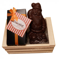 Coffret Joyeux Noël père Noël en chocolat sans sucre et son coffret de bonbons de chocolats